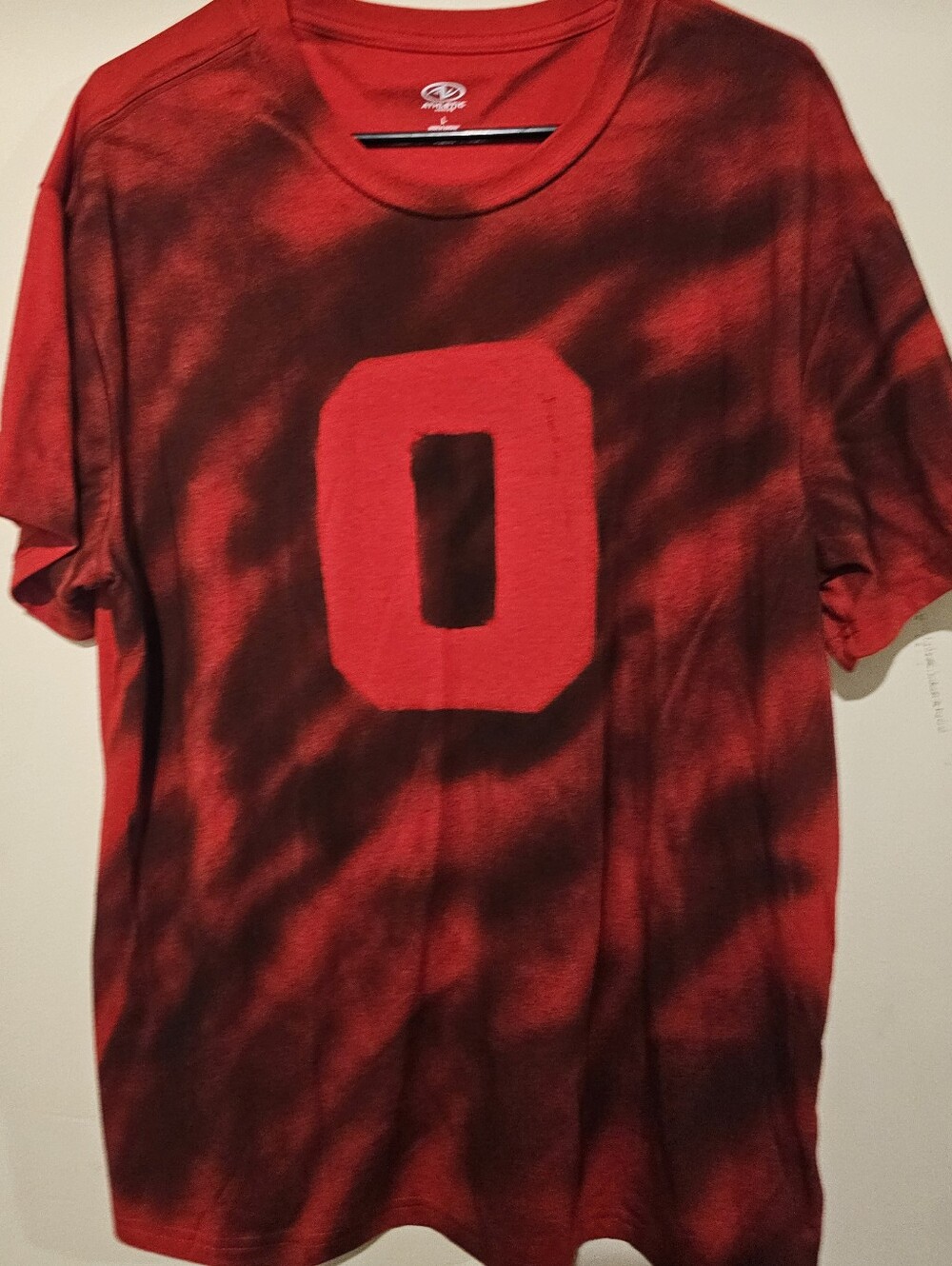 Red Tie-dye One Of A Kind Block O OSU Large Tshirt